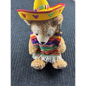 Disney Parks Duffy the Disney Bear Mexico Sombrero Serape Plush Collectible NWT